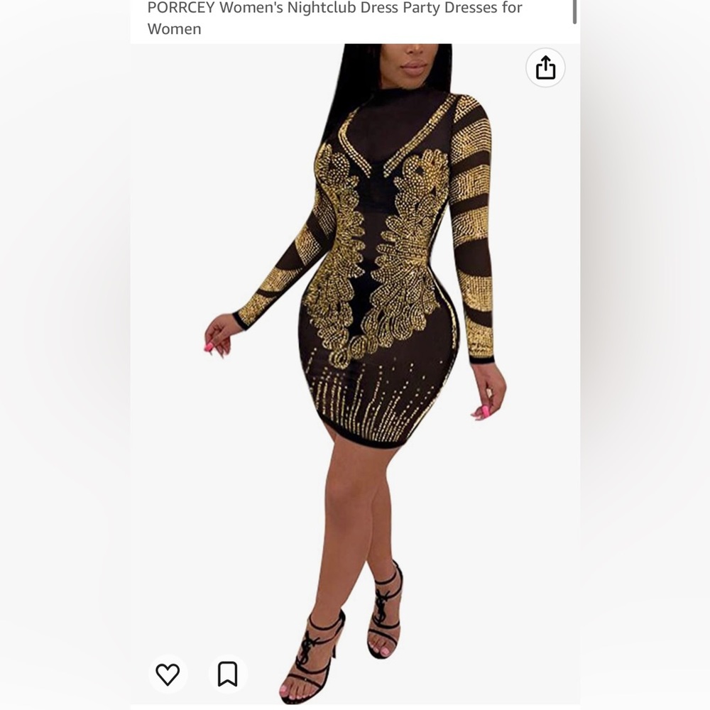 Beautiful Black & Gold Sheer Dress